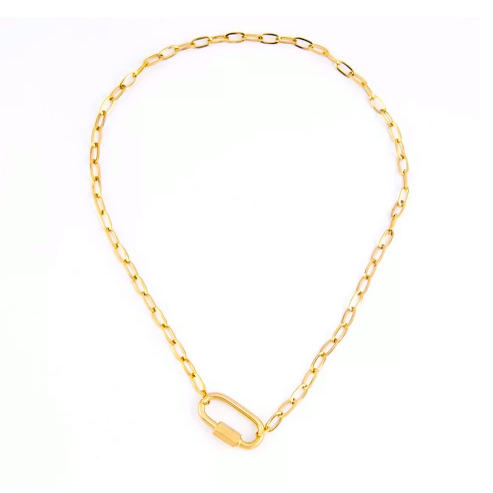 Stella and Haas Gold Chain Carabiner Necklace